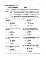 Earth Definition Quiz