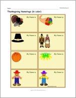 Thanksgiving Nametags (in color)