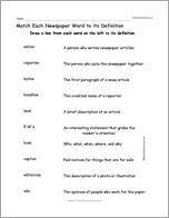 Match Each Newspaper Word to its Definition