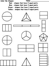 Color the Divided Shapes