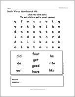 Dolch Words Wordsearch #6