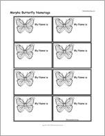 Morpho Butterfly Nametags