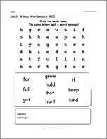 Dolch Words Wordsearch #20