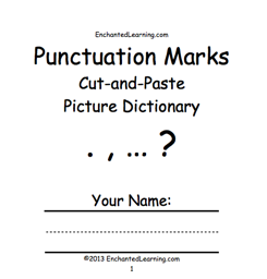 Punctuation Marks Cut-and-Paste Picture Dictionary - A Short Book to Print