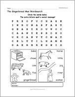 The Gingerbread Man Wordsearch