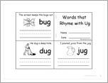 Words that Rhyme with 'ug' — Printable Book