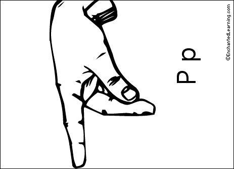 ASL P flashcard