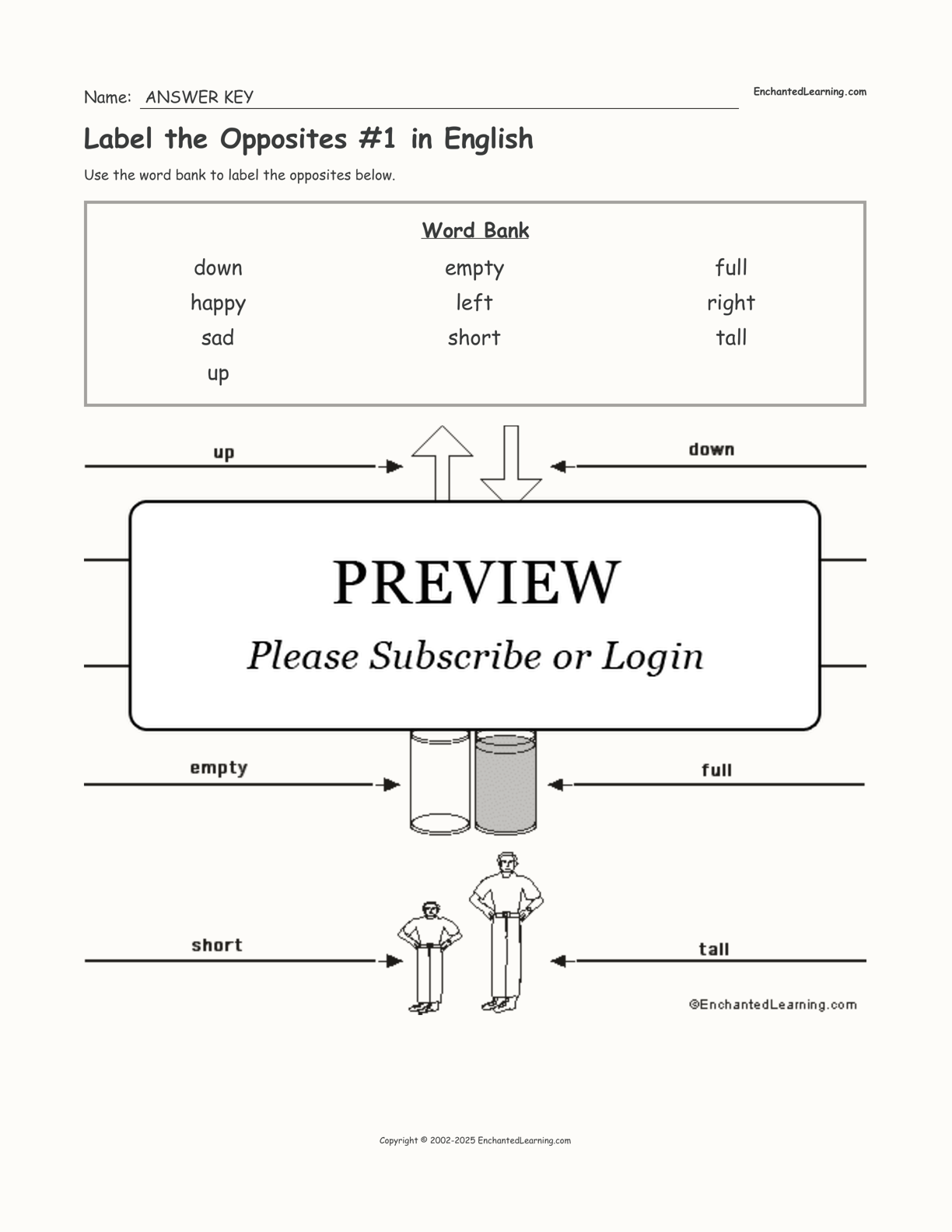 Label the Opposites #1 in English interactive worksheet page 2