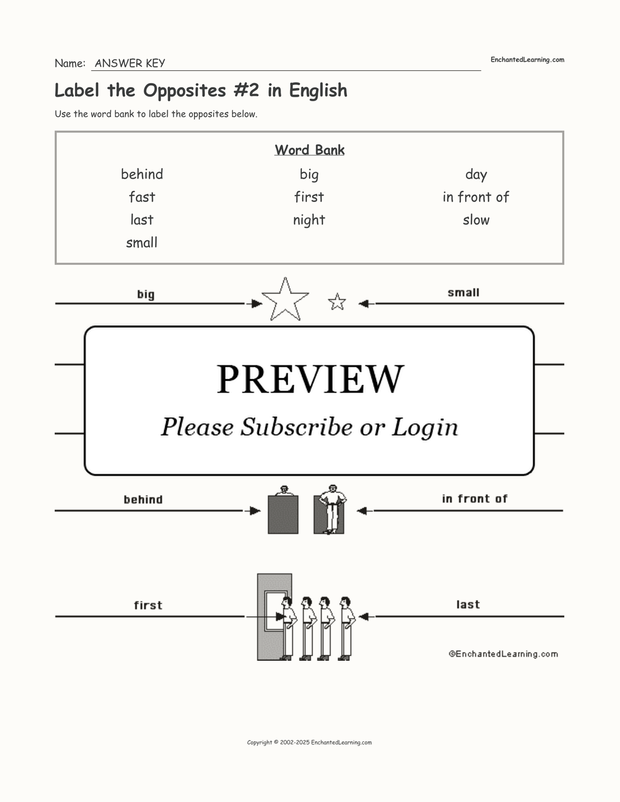 Label the Opposites #2 in English interactive worksheet page 2