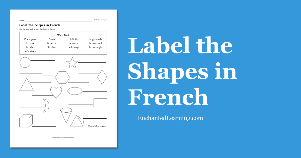 Label the Shapes in French Enchanted Learning
