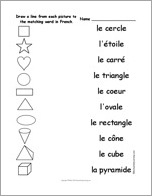 Search result: 'Match the French Shape Words to the Pictures'