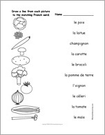 Search result: 'Match the French Vegetable Words to the Pictures'