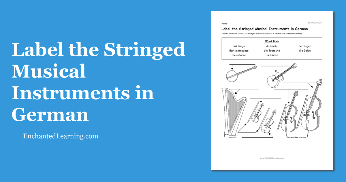 Label the Stringed Musical Instruments in German Enchanted Learning