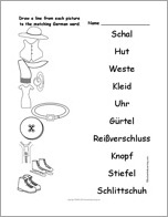 Search result: 'Match the German Clothing Words to the Pictures #2'