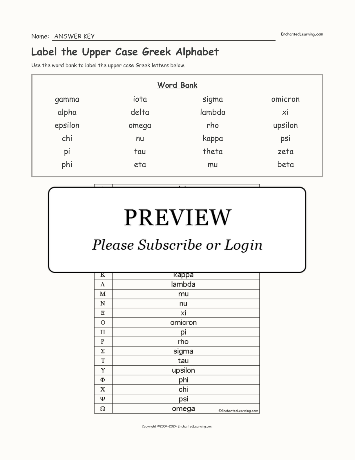 Label the Upper Case Greek Alphabet interactive worksheet page 2