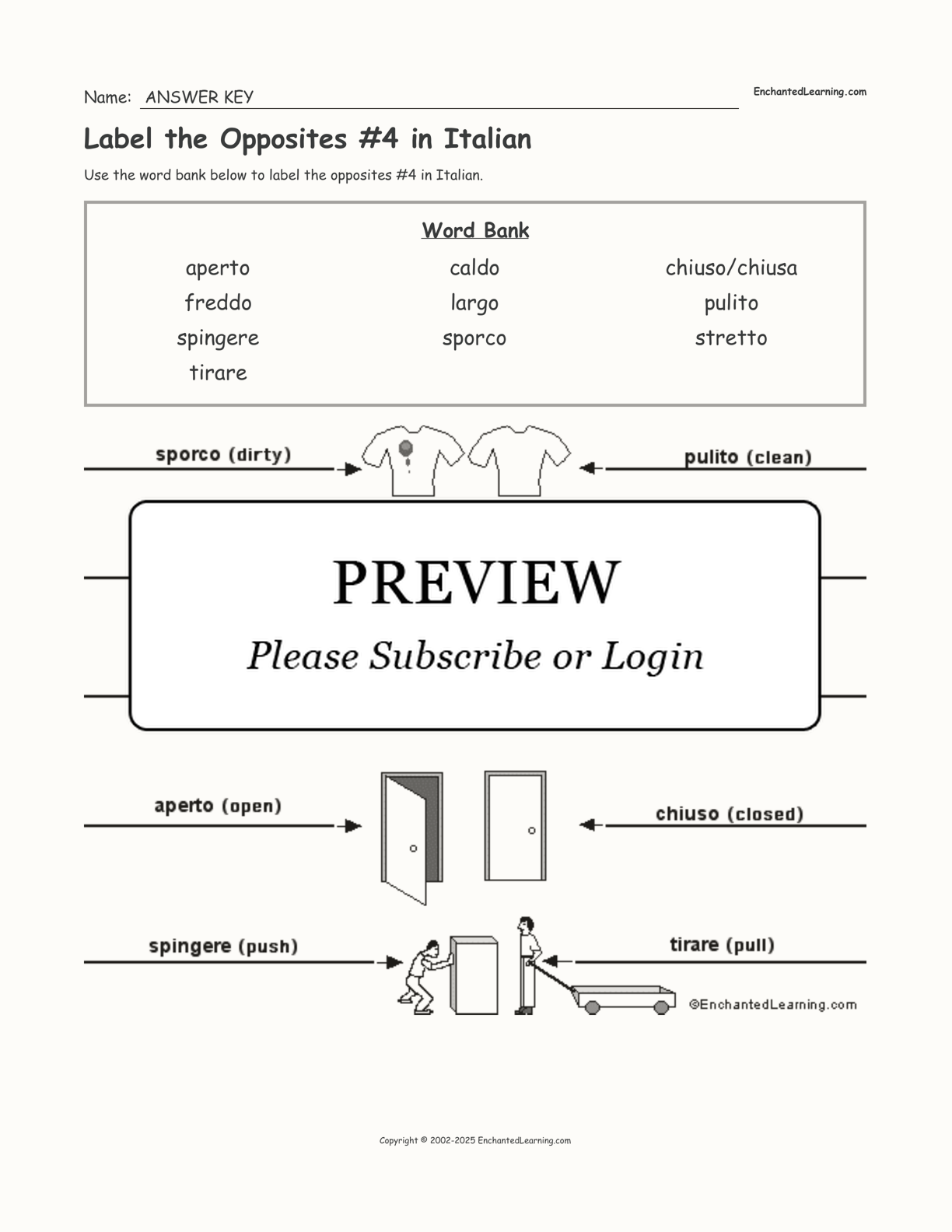 Label the Opposites #4 in Italian interactive worksheet page 2