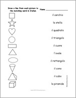 Search result: 'Match the Italian Shape Words to the Pictures'