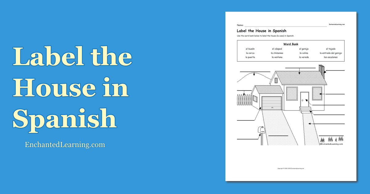 Label the House in Spanish Enchanted Learning