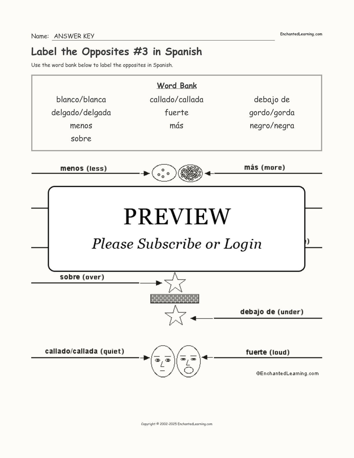 Label the Opposites #3 in Spanish interactive worksheet page 2