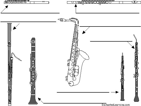 Label woodwinds in Spanish