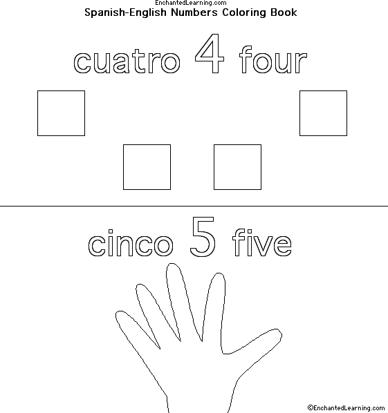 Search result: 'Numbers in Spanish: Cuatro, Four/Cinco, Five'