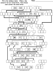 Search result: 'Holiday - Letter-Flow Printable Word Puzzle'