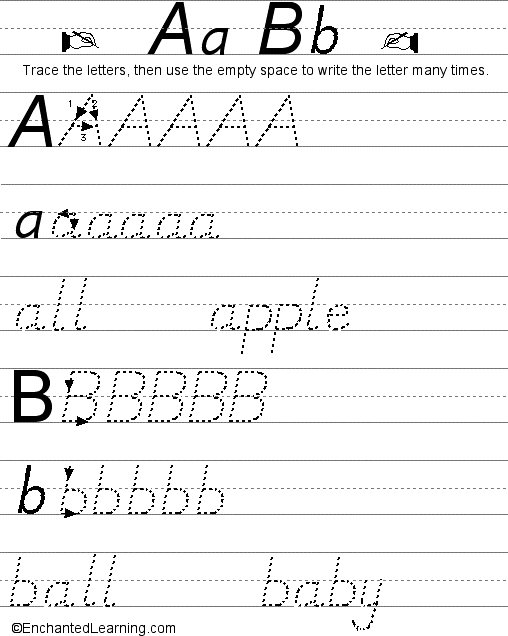 Search result: 'Writing letters, A-B (D'Nealian Style)'