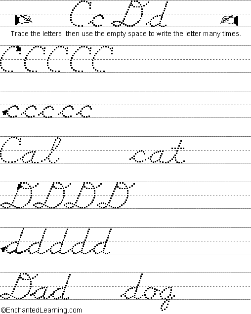 Search result: 'Writing Cursive Letters C-D'