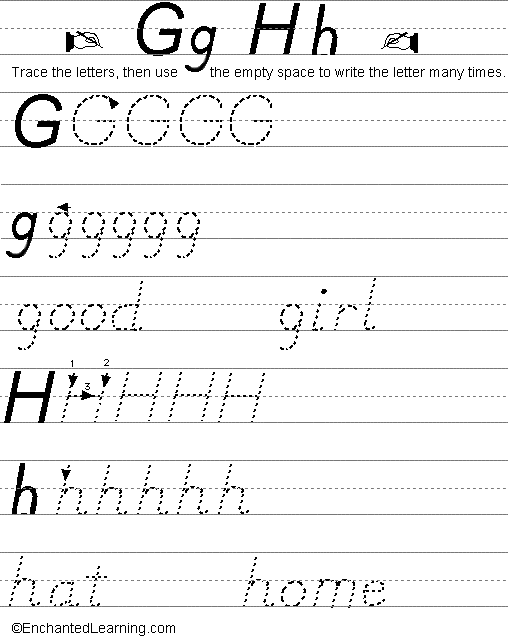 Search result: 'Writing letters, G-H (D'Nealian Style)'