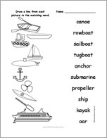 Search result: 'Match Each Boat Word to its Picture'