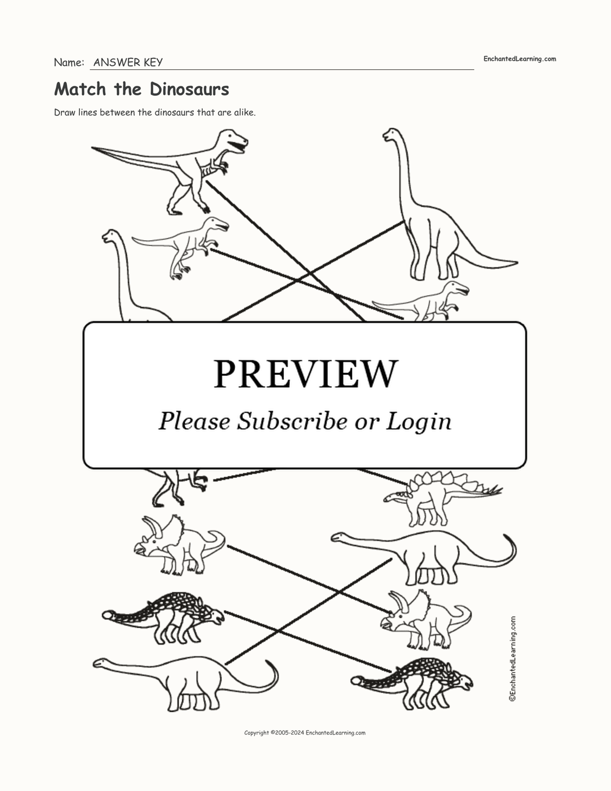 Match the Dinosaurs interactive worksheet page 2