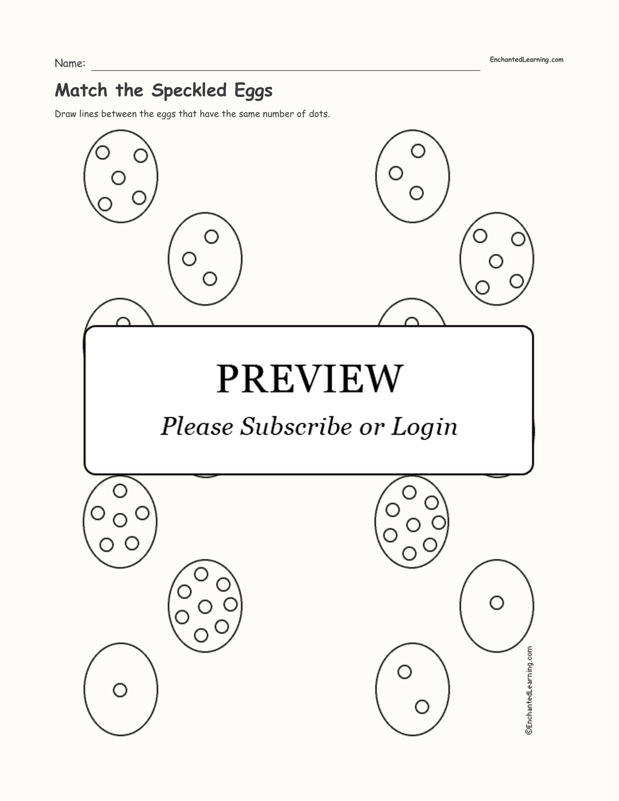 Match the Speckled Eggs interactive worksheet page 1