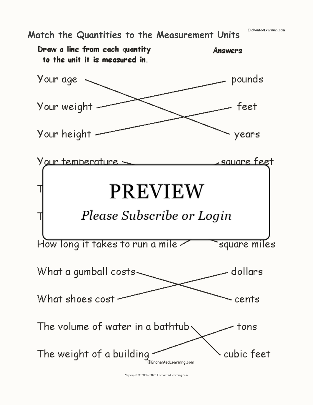 Match the Quantities to the Measurement Units interactive worksheet page 2