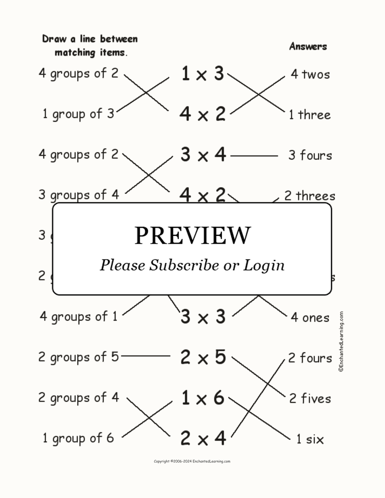 Multiplication: Match Groups of Numbers interactive worksheet page 2