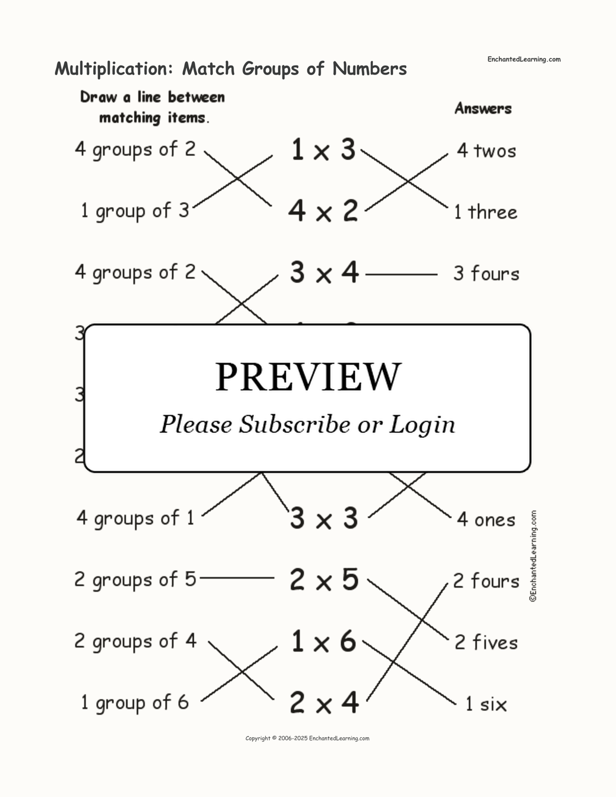 multiplication-match-groups-of-numbers-enchanted-learning