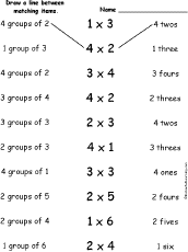 Search result: 'Multiplication: Match Groups of Numbers Printout'