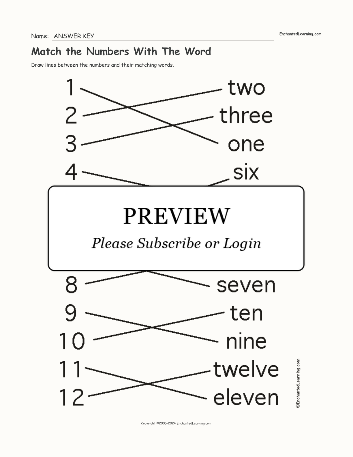 Match the Numbers With The Word interactive worksheet page 2