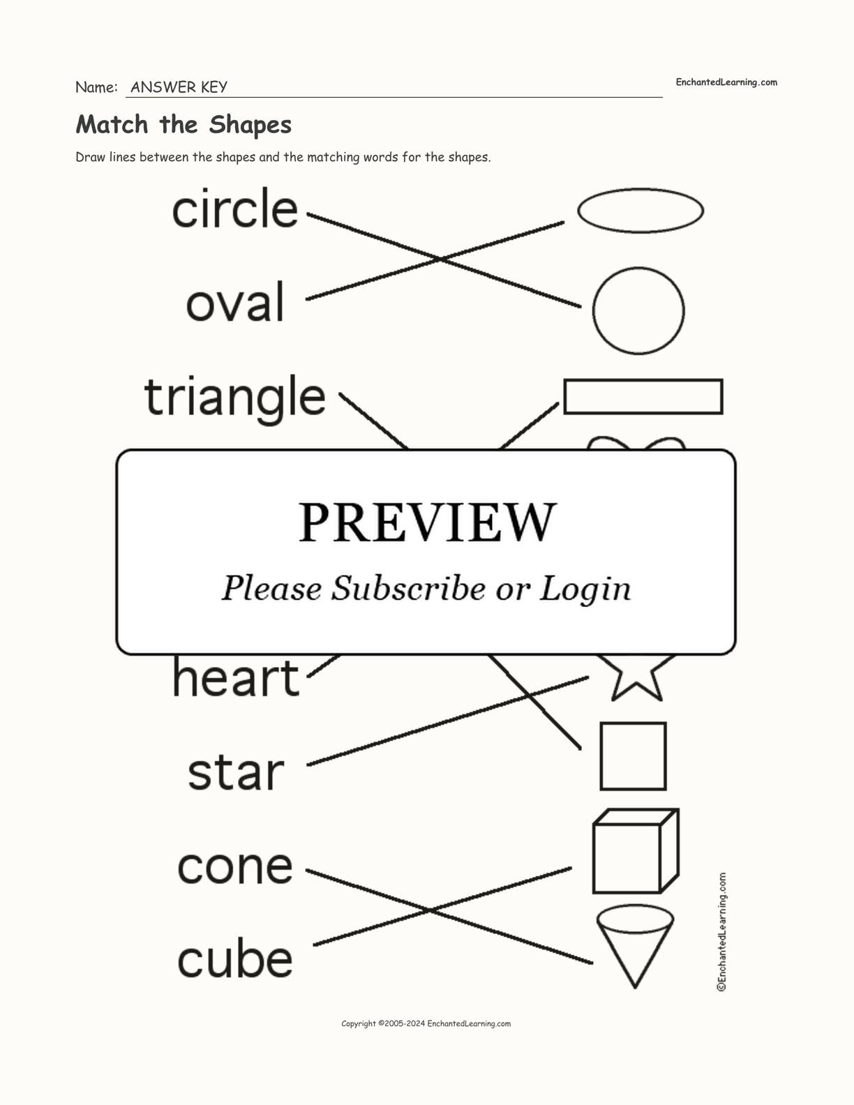 Match the Shapes interactive worksheet page 2