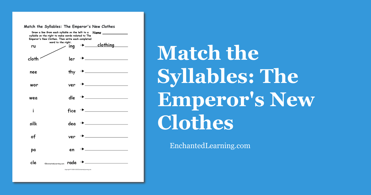 Match the Syllables The Emperor's New Clothes Enchanted Learning