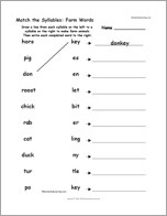 Search result: 'Match the Syllables: Farm Words'