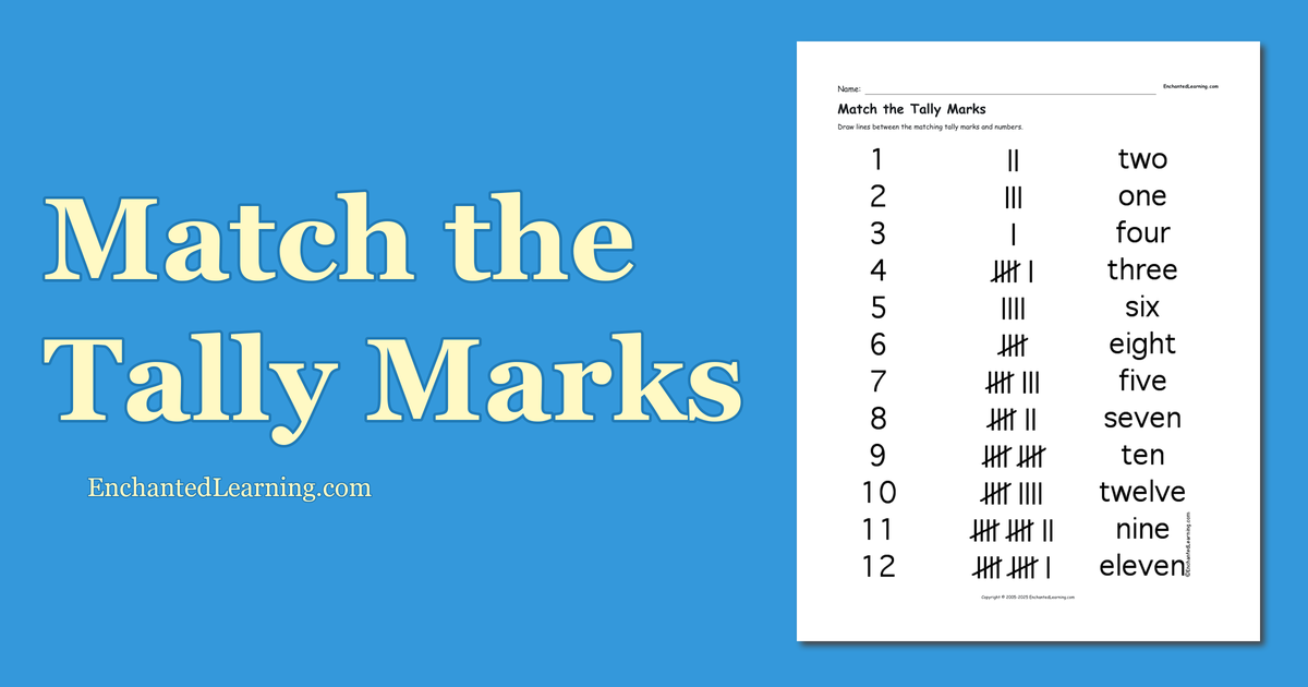Match the Tally Marks Enchanted Learning