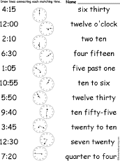 Time words matching