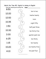 Search result: 'Match the Time #2: Digital to Analog to English'