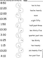 Time words matching