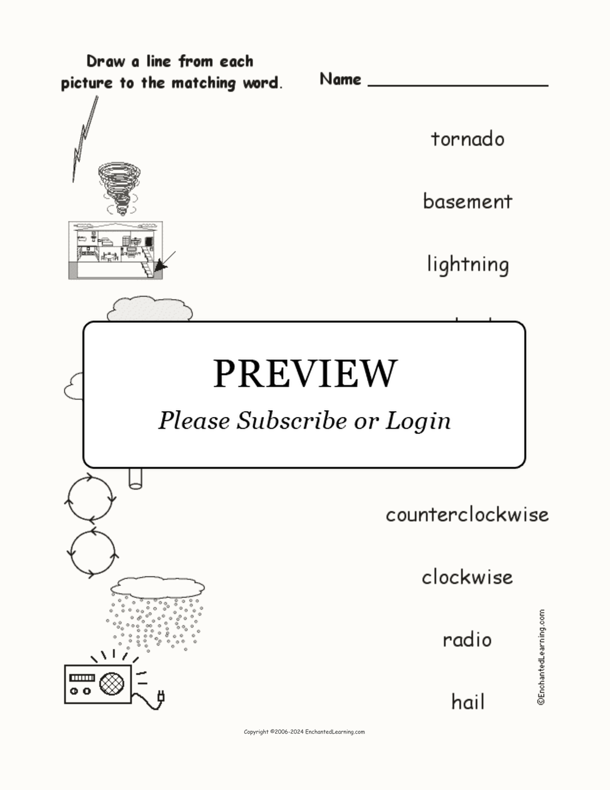 Match Each Tornado Word to its Picture interactive worksheet page 1