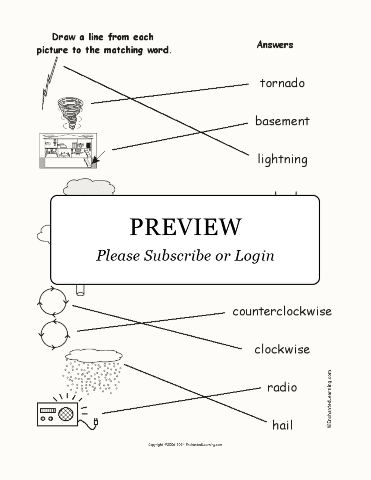 Match Each Tornado Word to its Picture interactive worksheet page 2