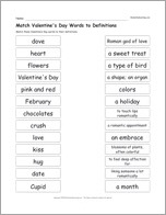 Search result: 'Match Valentine's Day Words to Definitions'