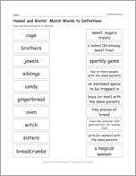 Search result: 'Hansel and Gretel: Match Words to Definitions'