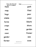 Search result: 'Match the Farm Anagrams'