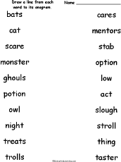 Search result: 'Halloween Word Anagrams -- Activities and Worksheets'